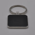 Square Nickel Plated Key Fob with Gunmetal Insert