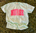 Nurse Varsity Letters Valentines Tee On Island Reef
