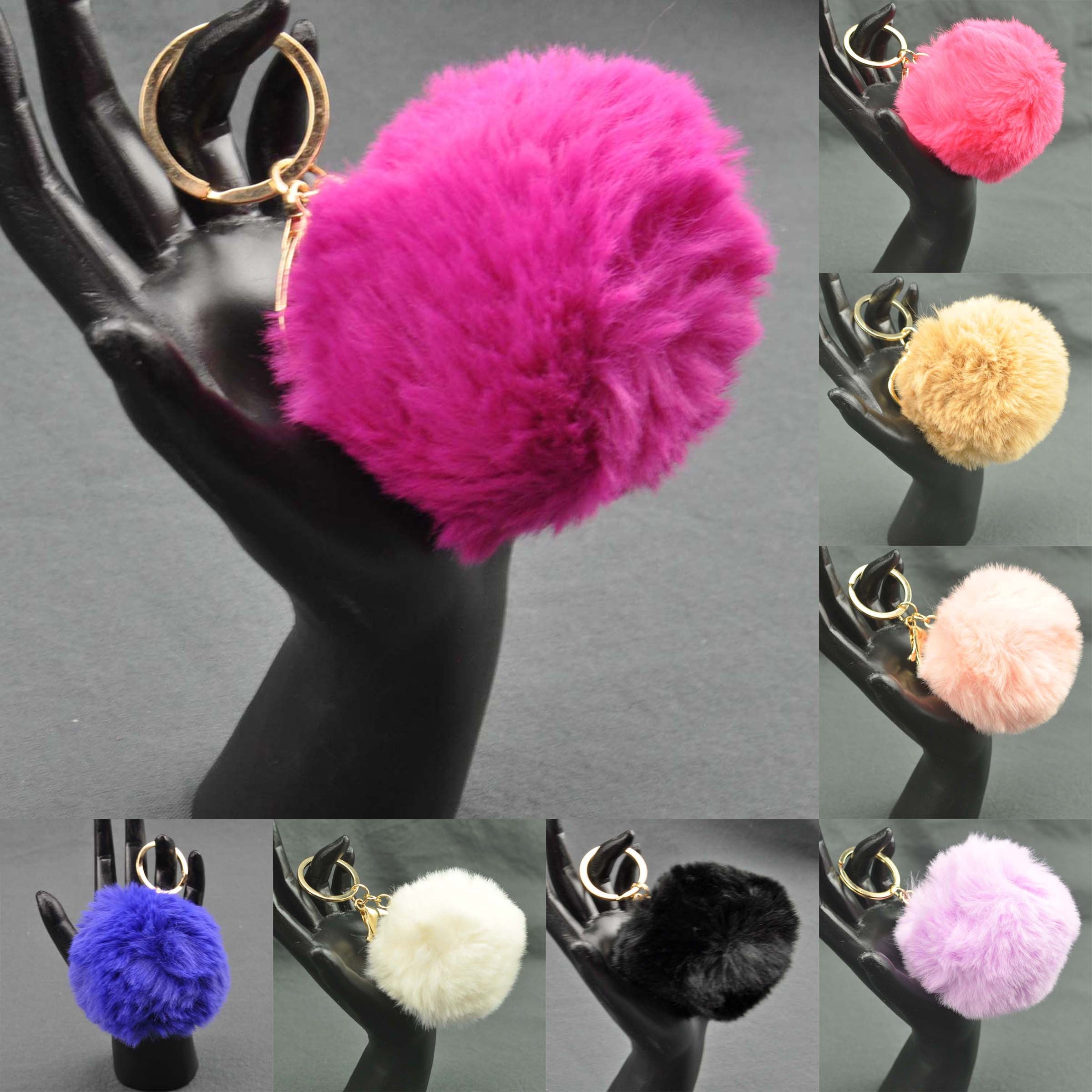 Furry Pom Pom Ball Key Chain