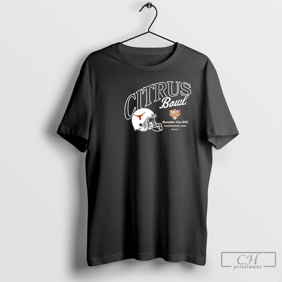 Classic 2025 Cheez It Citrus Bowl Texas December 31st 2025 Helmet Circle Black T Shirts