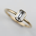 Emerald-cut Classic Bezel Solitaire Engagement Ring