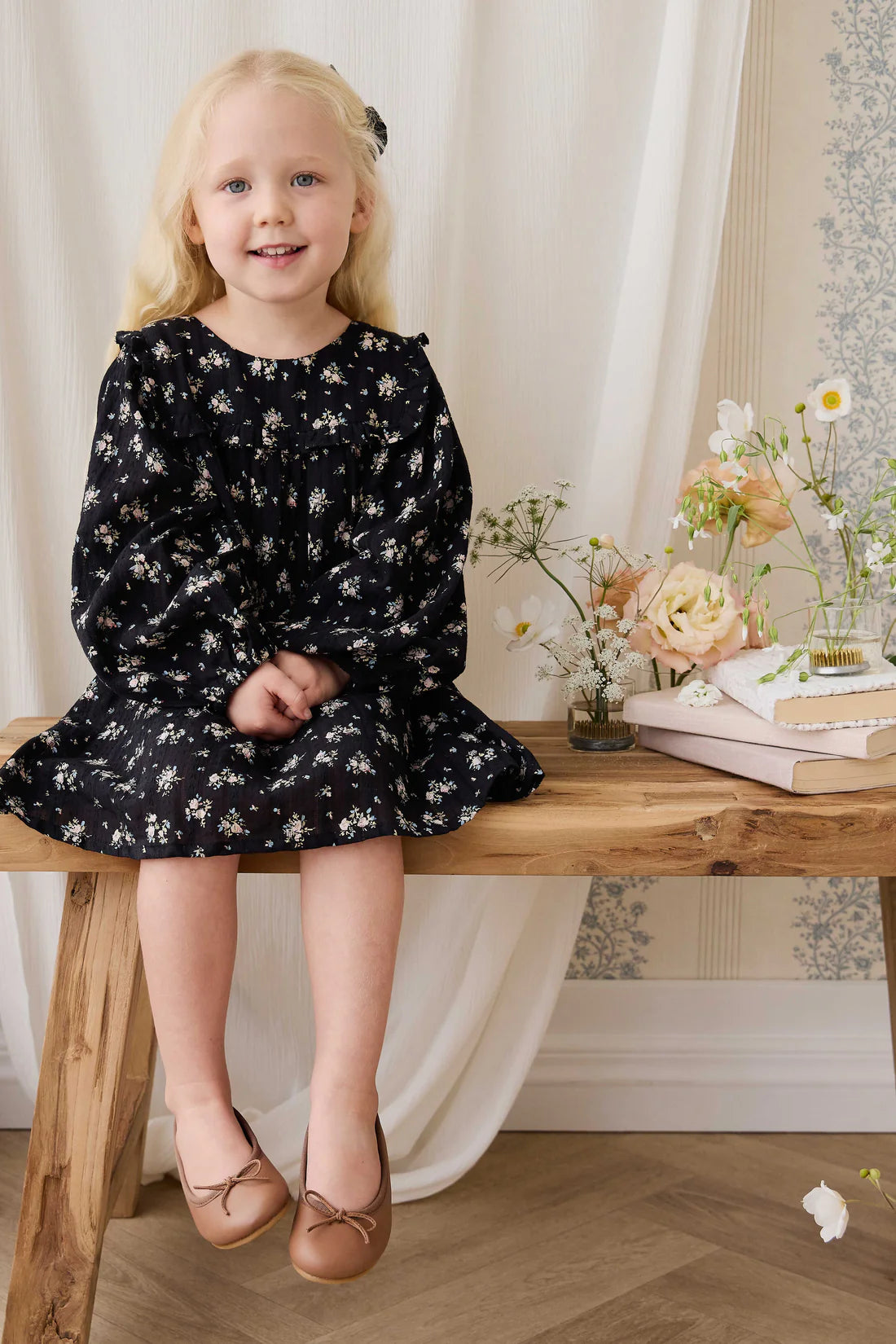 Organic Cotton Gianna Dress - Cassie Caviar