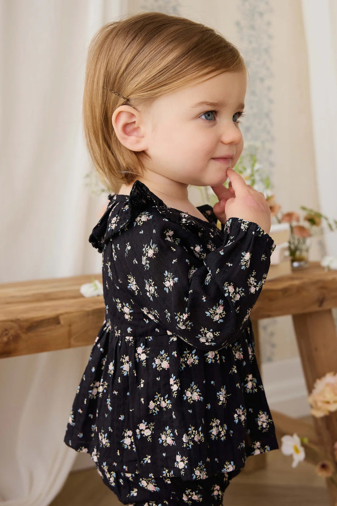 Organic Cotton Caroline Playsuit - Cassie Caviar