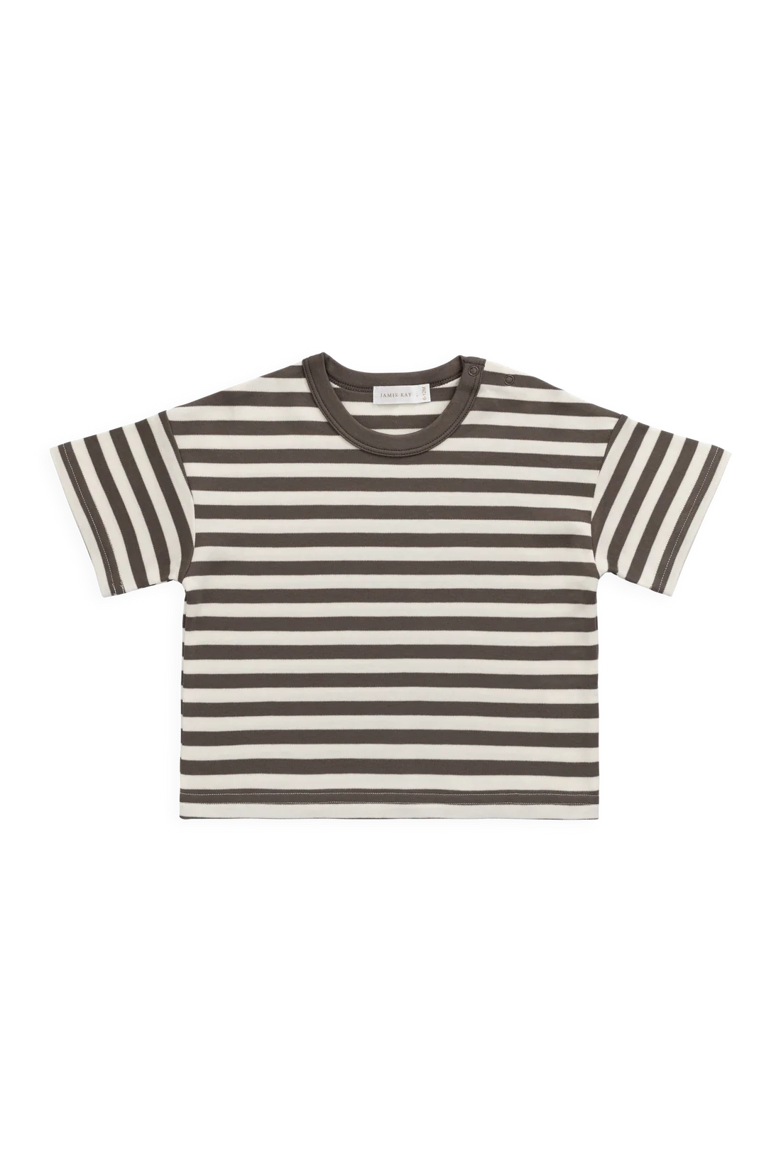Pima Cotton Wesley Tee - Essential Stripe Raku/Cloud