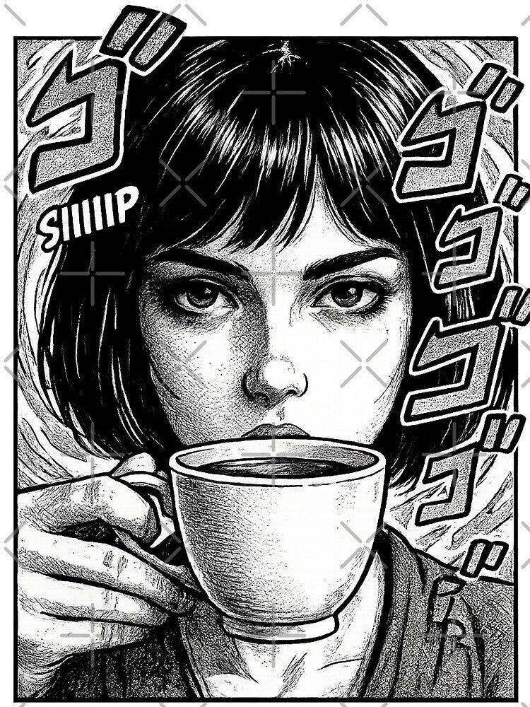 Amelia AI Schoolgirl - Menacing Sip - Vintage Horror Manga Style by akiotatsuo Unisex T-shirt, Sweatshirt, Hoodie, Long Sleeve Tee