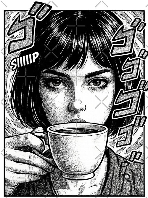 Amelia AI Schoolgirl - Menacing Sip - Vintage Horror Manga Style by akiotatsuo Unisex T-shirt, Sweatshirt, Hoodie, Long Sleeve Tee