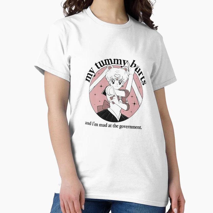 Sailor Moon Funny Meme – My Tummy Hurts Political Anime Aesthetic by AS94 Creative Designs