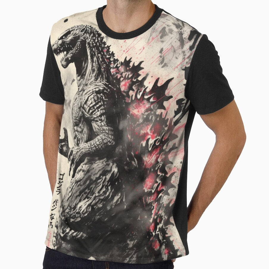 Godzilla Kaiju Monster Sumi-e by AnimeArsenalPrints Unisex T-shirt, Sweatshirt, Hoodie, Long Sleeve Tee