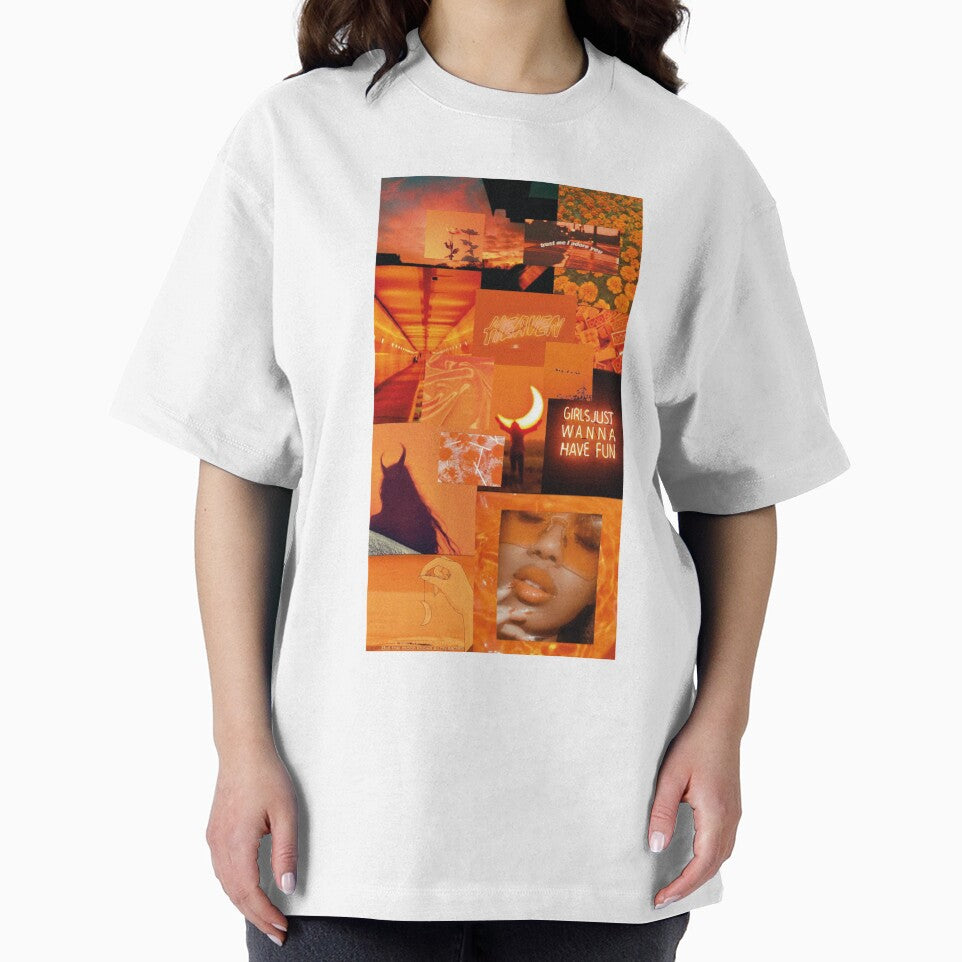 Retro 80s Aesthetic Orange Collage by Retro90sKid Unisex T-shirt, Sweatshirt, Hoodie, Long Sleeve Tee
